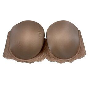 Torrid Curve Tan Beige Strapless Lace Back Bra Women's Plus Size 40DDD NO STRAPS
